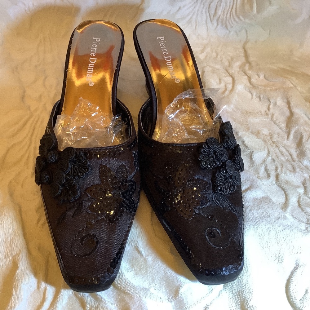 Pierre‎ Dumas black wedge sequin EUC - Picture 5 of 13